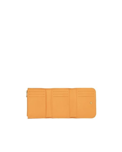 Longchamp Orange Box-Trot Logo Wallet
