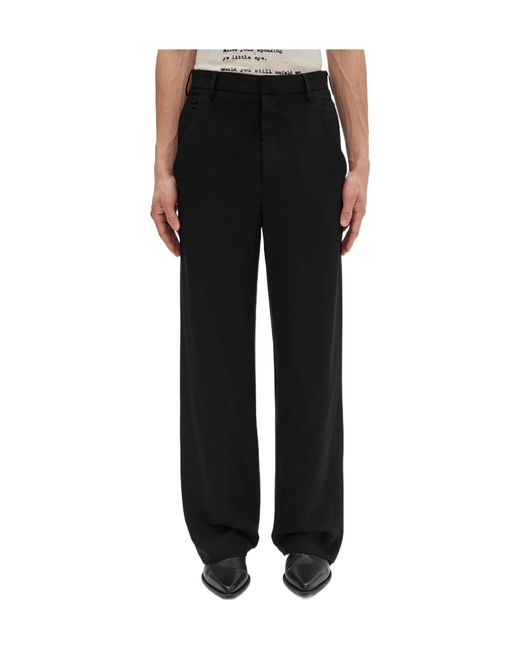 Ann Demeulemeester Black Leon Comfort Fit Trousers for men