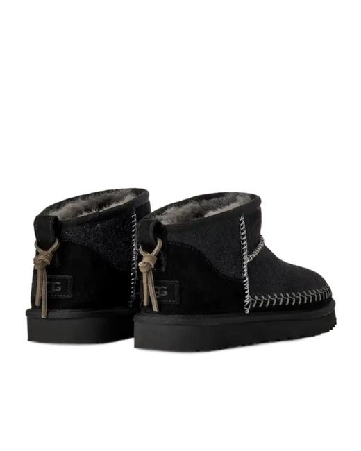 Ugg Black Classic Ultra Mini Biarritz Snow Boots