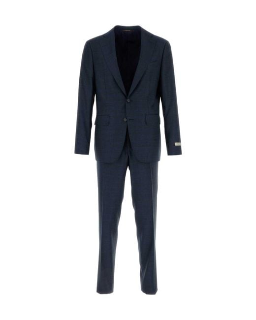 Canali Blue Single-Breasted Suit for men