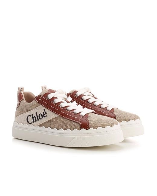 Chloé Pink Chloé Logo Printed Low-Top Sneakers
