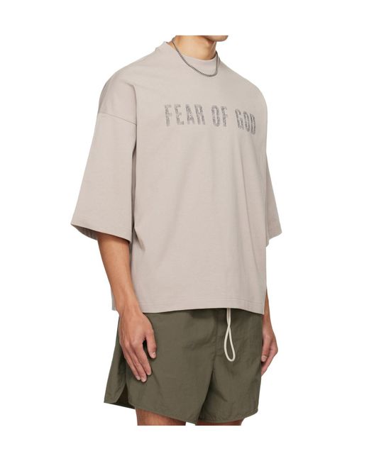 Fear Of God Gray Drop-Shoulder T-Shirt for men
