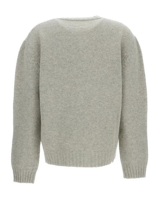 MM6 by Maison Margiela Gray Cropped Jumper