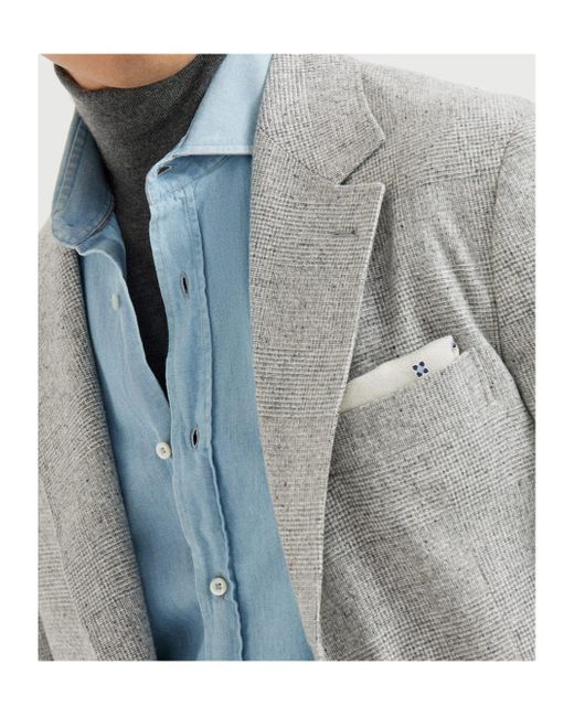 Brunello Cucinelli Gray Three-Button Blazer for men