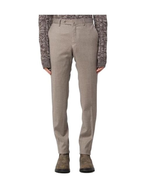 PT01 Gray Pt Torino Straight Leg Tailored Trousers for men