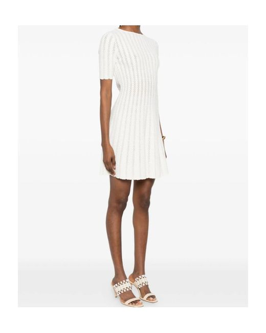 Antonino Valenti White Mimosa Short-Sleeve Mini Dress