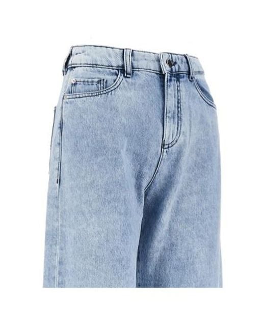 Emporio Armani Blue J33 Acid-Wash Frayed-Hem Jeans