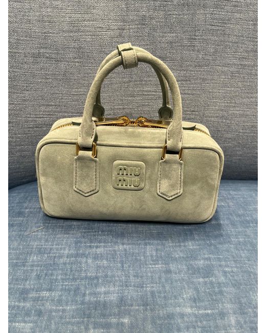 Miu Miu Gray Arcadie Zipped Tote Bag