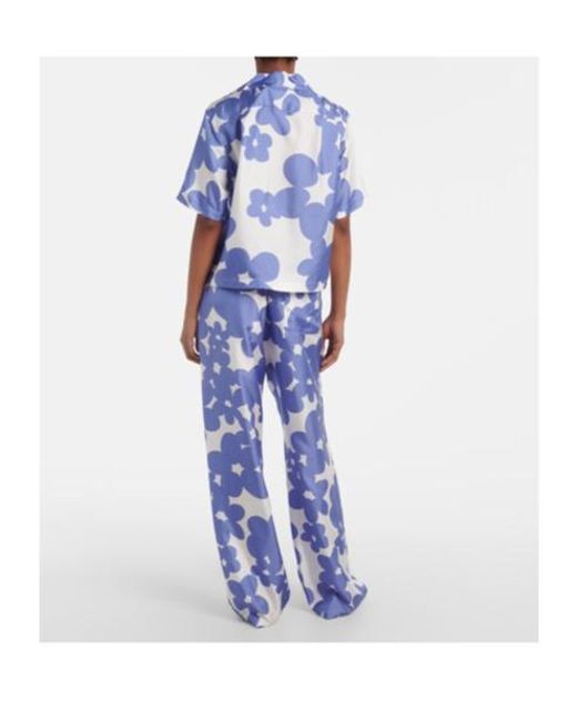 Marni Blue Floral Silk Shirt