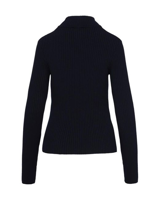 Courreges Blue Reedition Turtleneck Pullover