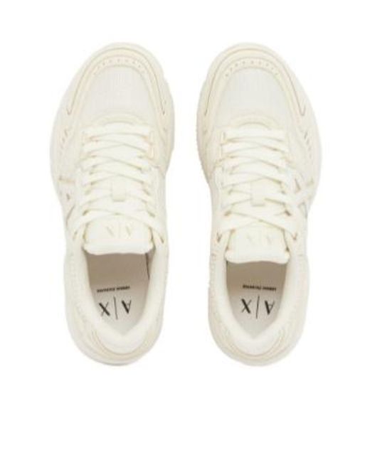 ARMANI EXCHANGE White Logo-Patch Panelled Sneakers