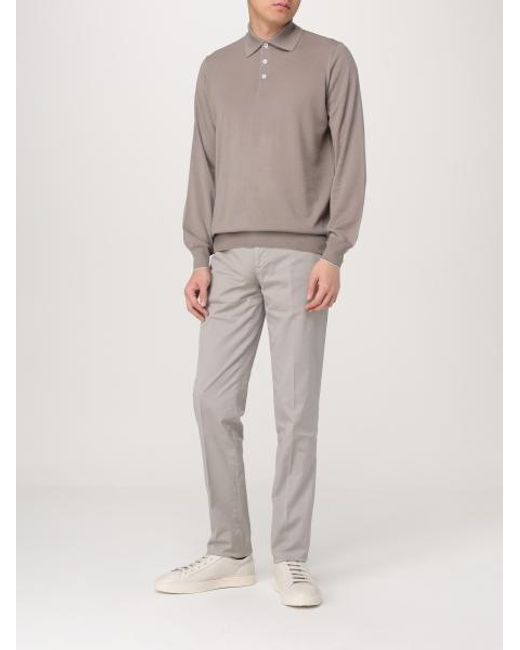 Brunello Cucinelli Gray Italian-Fit Gabardine Trousers for men
