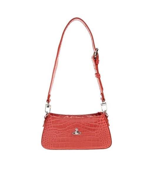 Vivienne Westwood Red Tasha Embossed Shoulder Bag