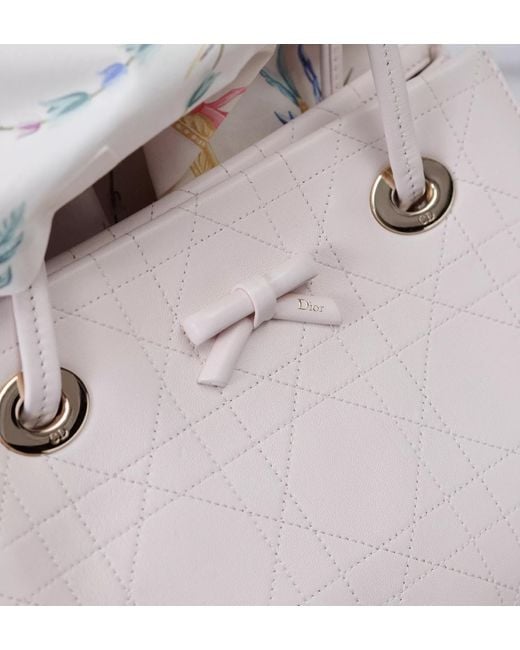 Dior White Qixi Small Promenade Shopping Bag