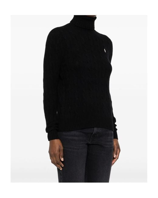 Polo Ralph Lauren Black Roll Neck Knitted Jumper