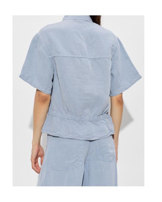AllSaints Blue Short Sleeve Shirt