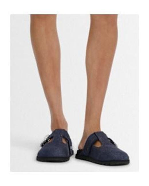 Roger Vivier Blue Slidy Viv Denim Mules