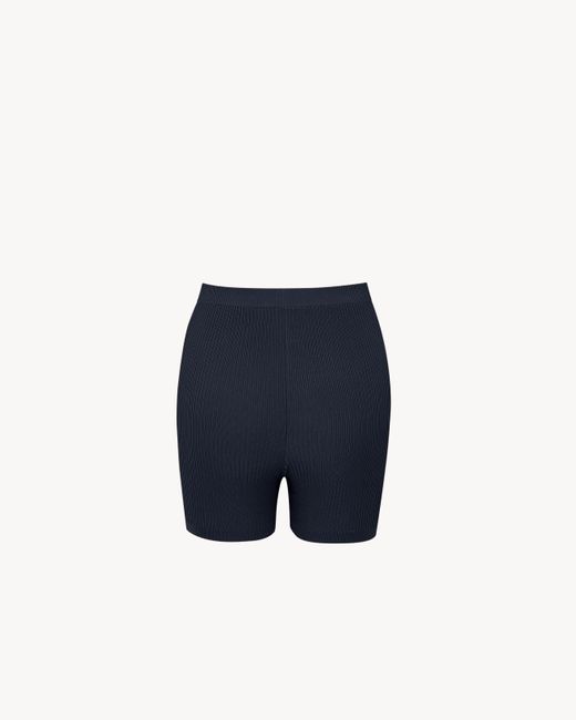 Saint Laurent Blue Rib-Knit Cycling Shorts