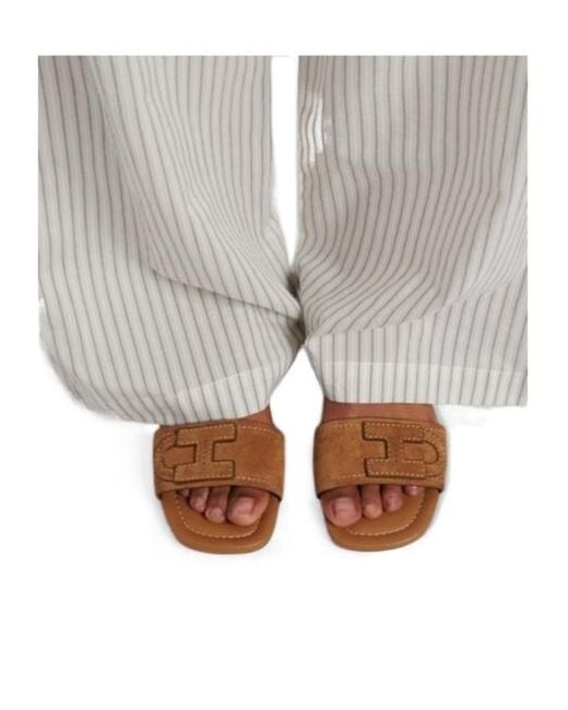 Hogan Brown Suede Sandals