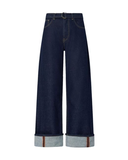 Liu Jo Blue Flared Jeans With Turn-Ups
