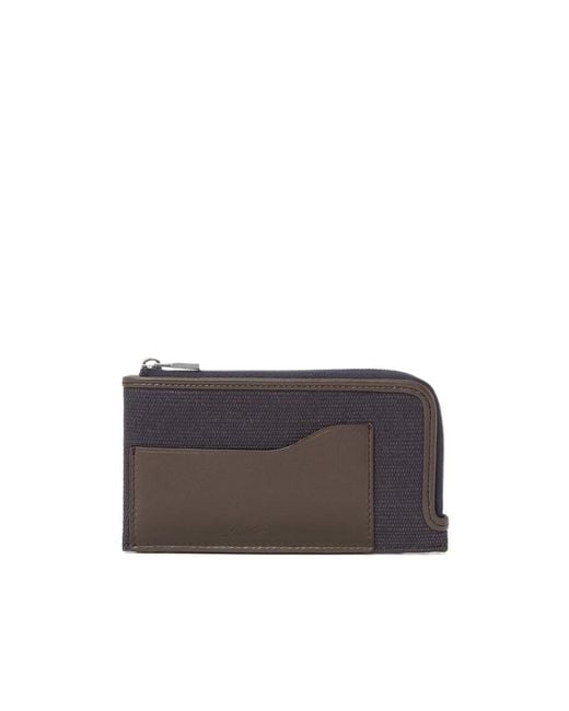Loro Piana Gray Extra Zip Pouch for men