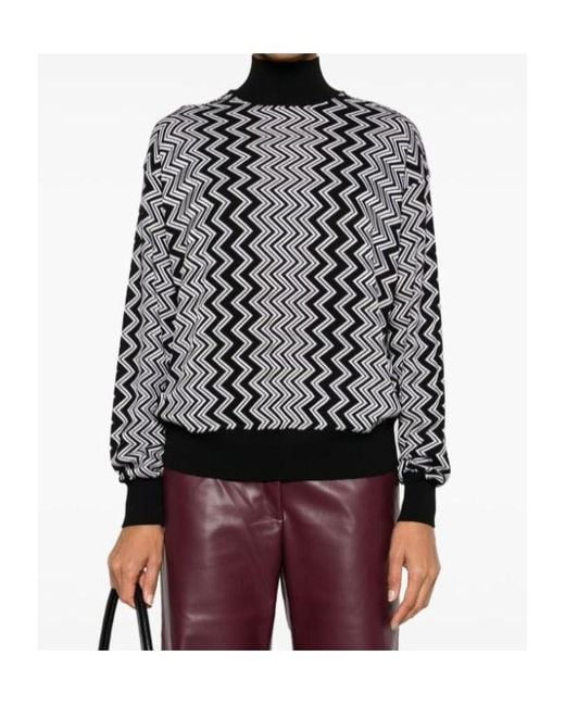 Missoni Black Zigzag Straight Hem Jumper