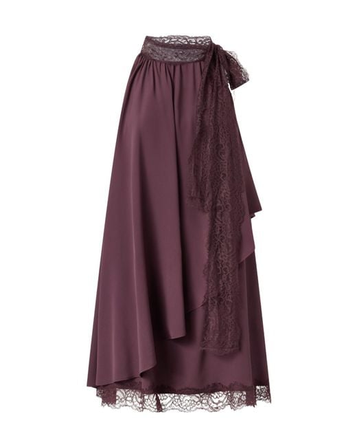 Pinko Purple Lace-Detailed Mini Dress