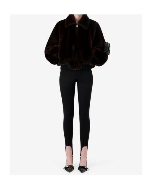 Coperni Black Faux Fur Bomber Jacket