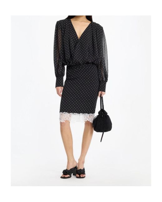 ROTATE BIRGER CHRISTENSEN Black Ruched Blouse