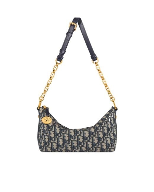 Dior Gray Star Hobo Bag With Chain