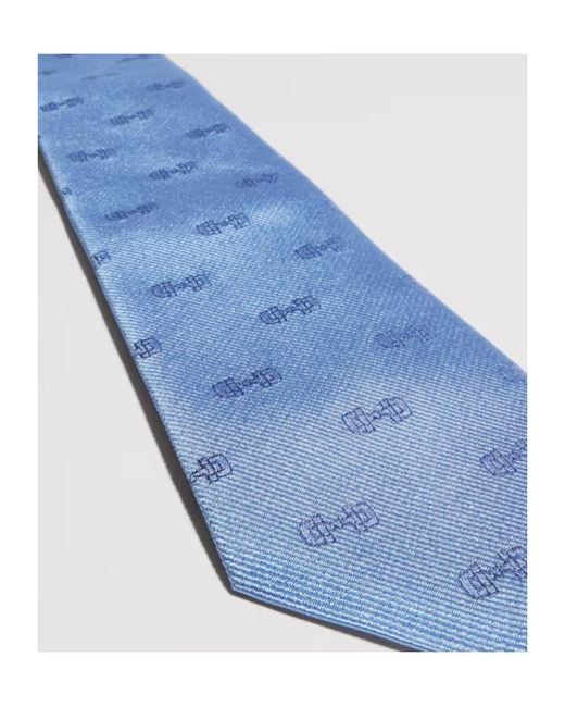 Gucci Blue Horsebit Silk Jacquard Tie for men