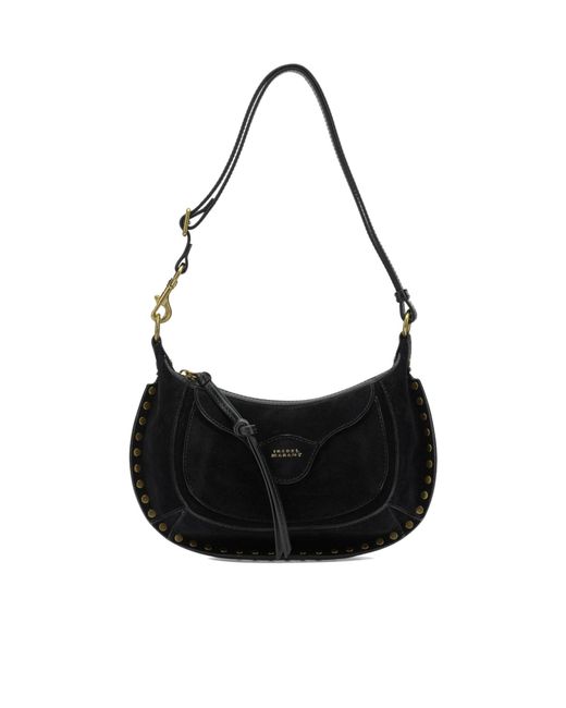 Isabel Marant Black Oskan Moon Suede Shoulder Bag