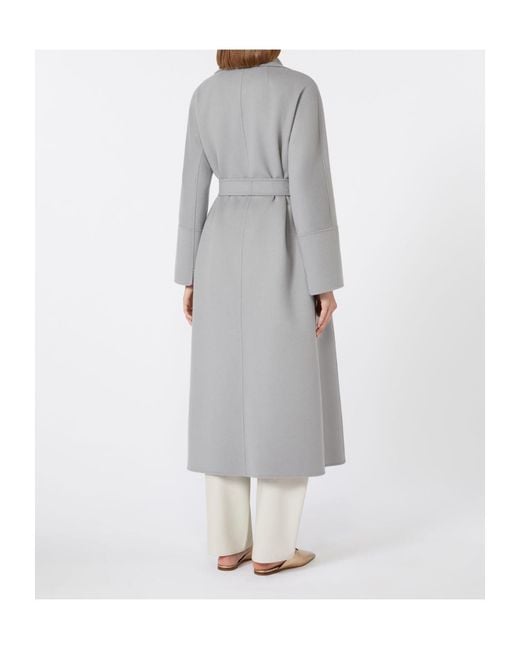 Max Mara Gray Wool Robe Coat