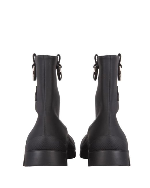MSGM Black Logo Embossed Slip-On Ankle Boots