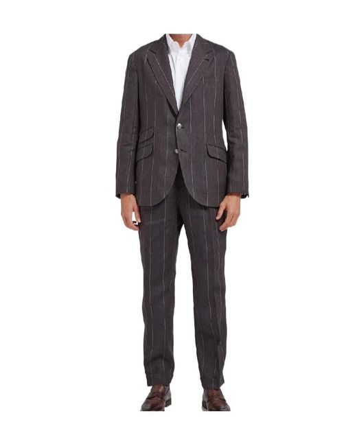 Brunello Cucinelli Gray Long-Sleeved Suit for men