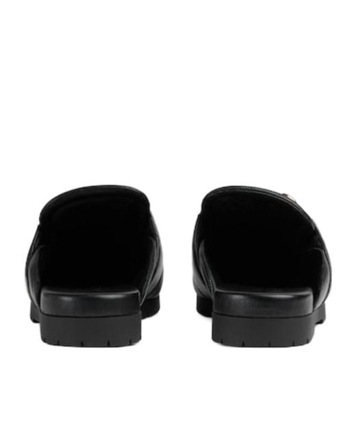 Gucci Black Horsebit Slip-On Mules for men