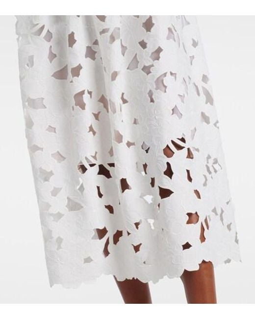 Oscar de la Renta White Lace Bustier Dress
