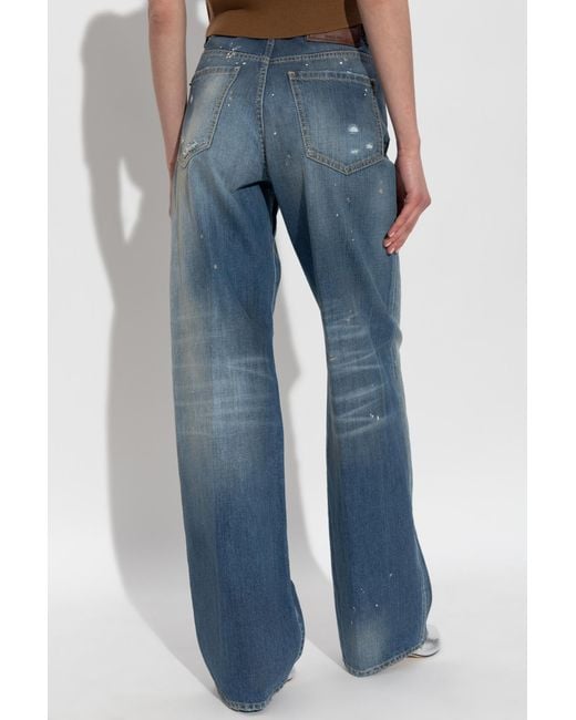 DSquared² Blue Patchwork Distressed Jeans