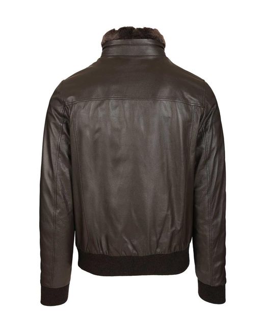 Moorer Black Cleros Padded Bomber Jacket for men