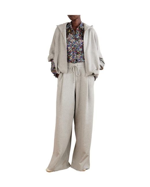 Dries Van Noten Gray Cotton-Jersey Zip-Up Hoodie