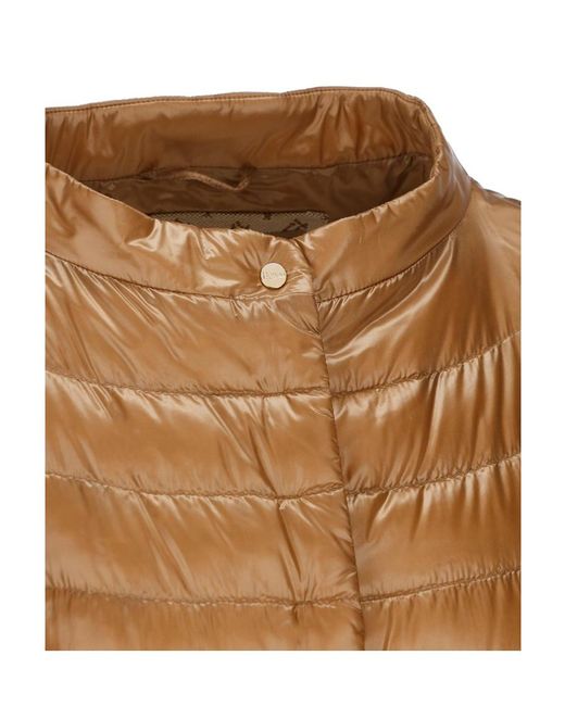 Herno Brown Mock Neck Puffer Jacket