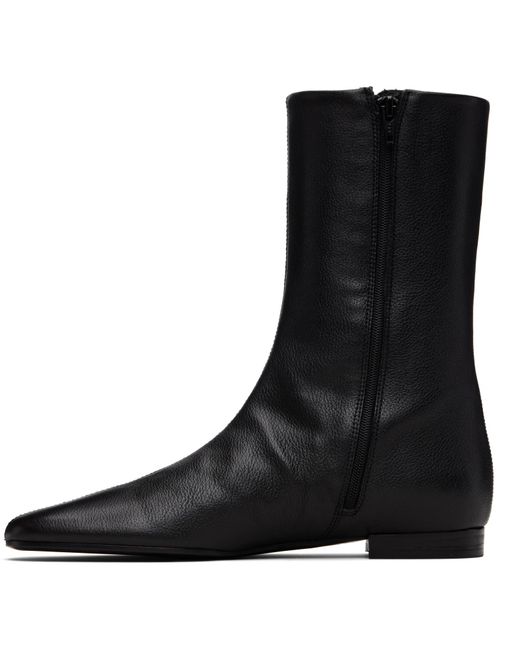 Totême  Black Totême Pointed-Toe Ankle Boots
