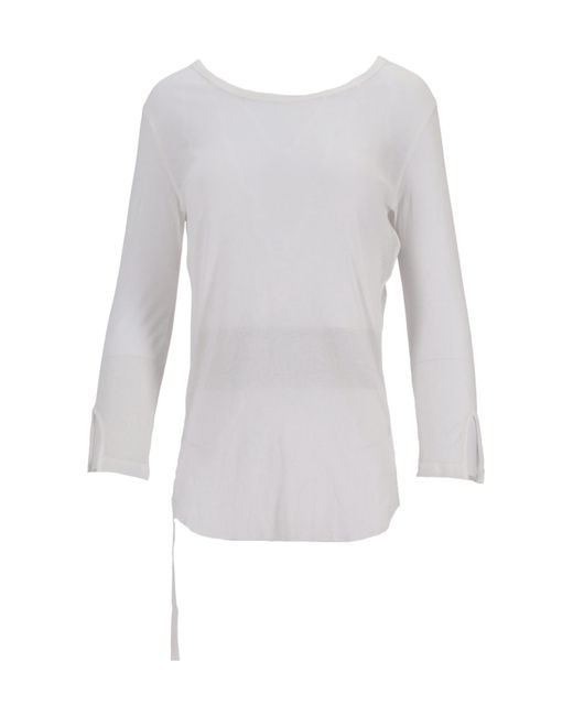 Ann Demeulemeester White Trina Drawstring Crewneck T-Shirt