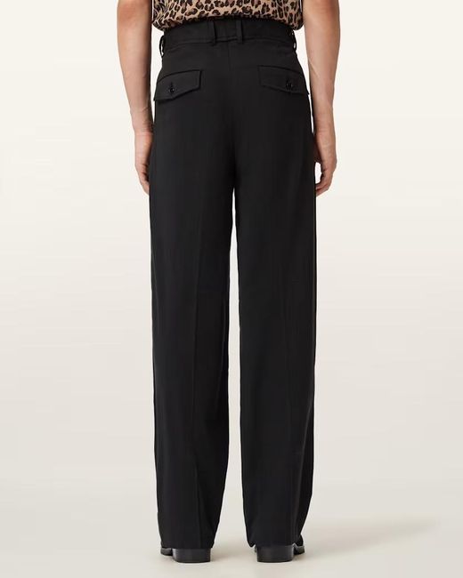AllSaints Black Rebel Loose Fit Trousers for men