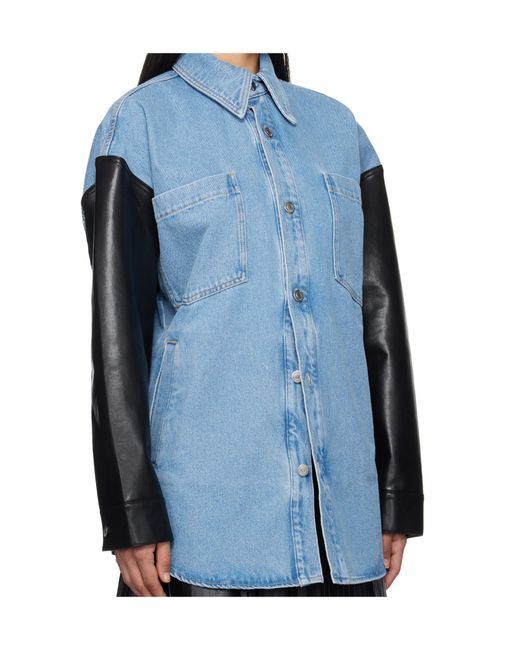 Nanushka Blue Zinnie Panelled Shirt