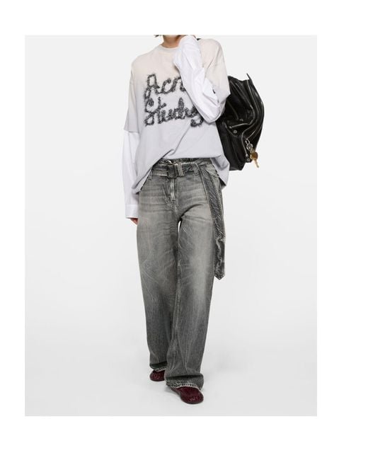 Acne Gray Belted Jeans for men