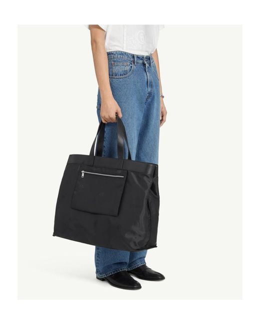 MM6 by Maison Margiela Blue Logo Patch Straight-Leg Jeans for men