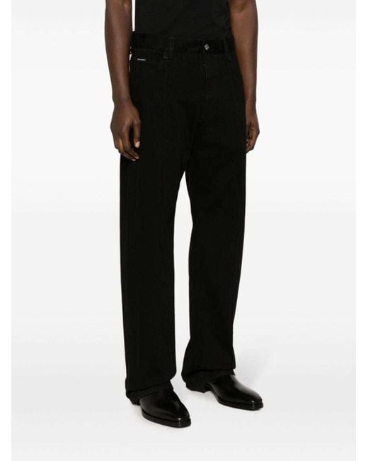Dolce & Gabbana Black High-Rise Regular Fit Jeans for men
