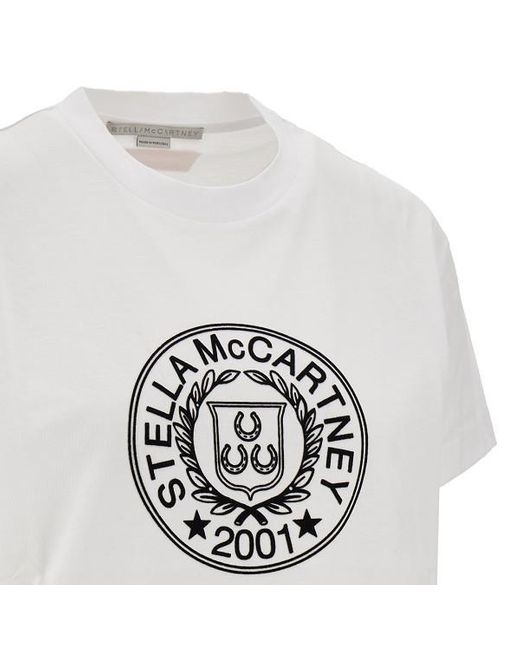 Stella McCartney White Logo Printed Crewneck T-Shirt