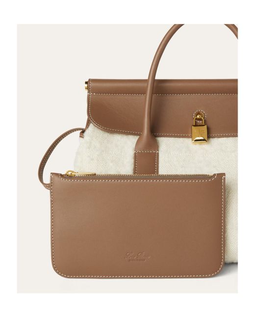 Loro Piana Brown Double Handle Shoulder Bag